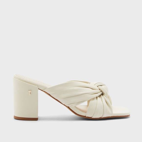 Ted Baker London Pyford White Leather Heeled Sandals Sqaure Toe Mules 10 40.5 - Picture 5 of 16